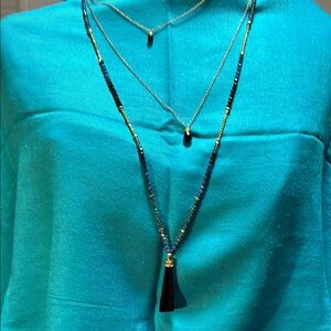 Black and Gold Layered Necklaces